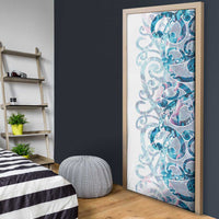 Turquoise Paua Shell Maori Door Cover Koru Kowhaiwhai - Polynesian Pride