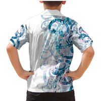 Turquoise Paua Shell Maori Family Matching Mermaid Dress and Hawaiian Shirt Koru Kowhaiwhai LT7 - Polynesian Pride