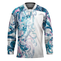 Turquoise Paua Shell Maori Hockey Jersey Koru Kowhaiwhai - Polynesian Pride