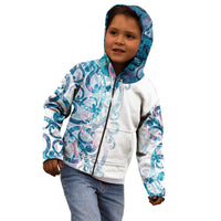 Turquoise Paua Shell Maori Kid Hoodie Koru Kowhaiwhai - Polynesian Pride