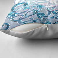 Turquoise Paua Shell Maori Pillow Cover Koru Kowhaiwhai - Polynesian Pride