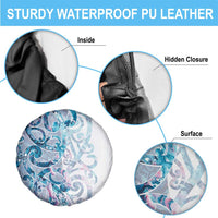 Turquoise Paua Shell Maori Spare Tire Cover Koru Kowhaiwhai - Polynesian Pride
