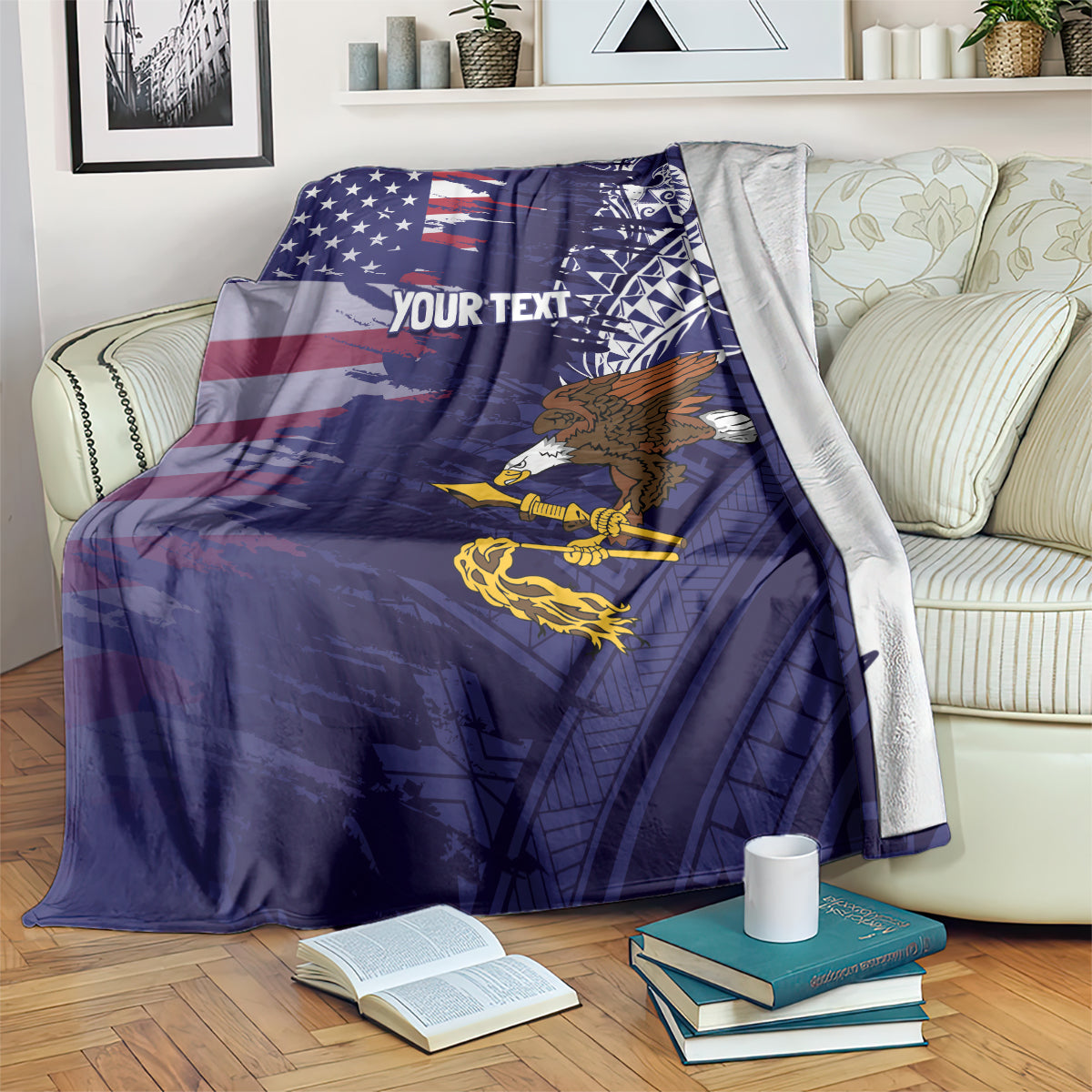 American Samoa Mix US Blanket Flag Day Grunge Style