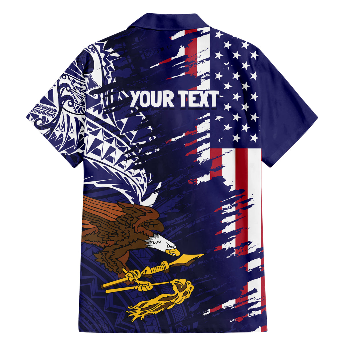 American Samoa Mix US Family Matching Short Sleeve Bodycon Dress and Hawaiian Shirt Flag Day Grunge Style LT7 - Polynesian Pride