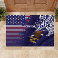 American Samoa Mix US Rubber Doormat Flag Day Grunge Style