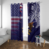 American Samoa Mix US Window Curtain Flag Day Grunge Style