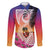 Guam Chamorro Family Matching Long Sleeve Bodycon Dress and Hawaiian Shirt Artsy Latte Stone