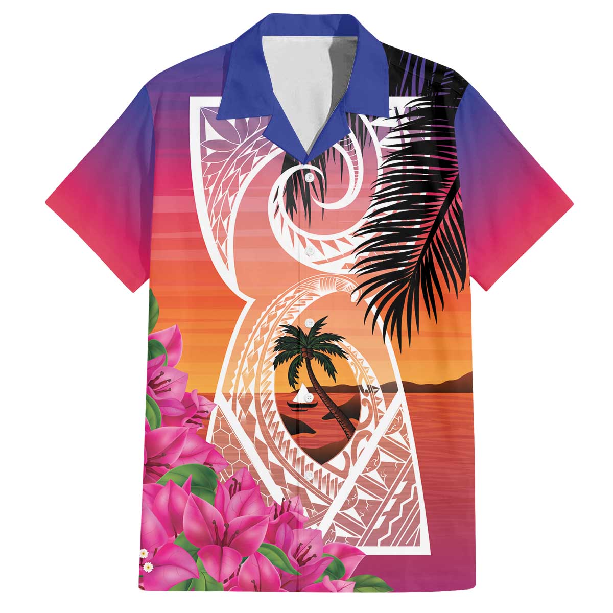 Guam Chamorro Family Matching Off The Shoulder Long Sleeve Dress and Hawaiian Shirt Artsy Latte Stone LT7 Dad's Shirt - Short Sleeve Art - Polynesian Pride