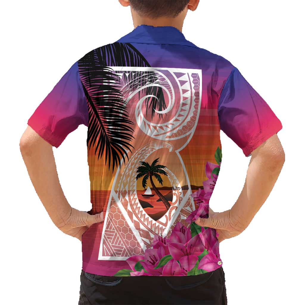 Guam Chamorro Family Matching Puletasi and Hawaiian Shirt Artsy Latte Stone