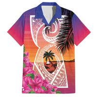 Guam Chamorro Family Matching Short Sleeve Bodycon Dress and Hawaiian Shirt Artsy Latte Stone LT7 Dad's Shirt - Short Sleeve Art - Polynesian Pride