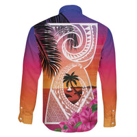 Guam Chamorro Family Matching Short Sleeve Bodycon Dress and Hawaiian Shirt Artsy Latte Stone LT7 - Polynesian Pride