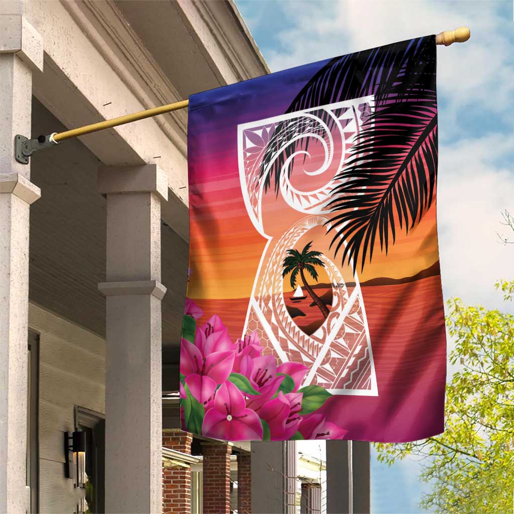 Guam Chamorro Garden Flag Artsy Latte Stone