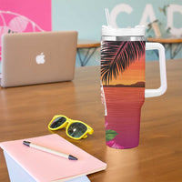 Guam Chamorro Tumbler With Handle Artsy Latte Stone