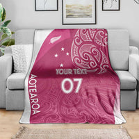 Personalised New Zealand Rugby Blanket Aotearoa Champions - Pink Version