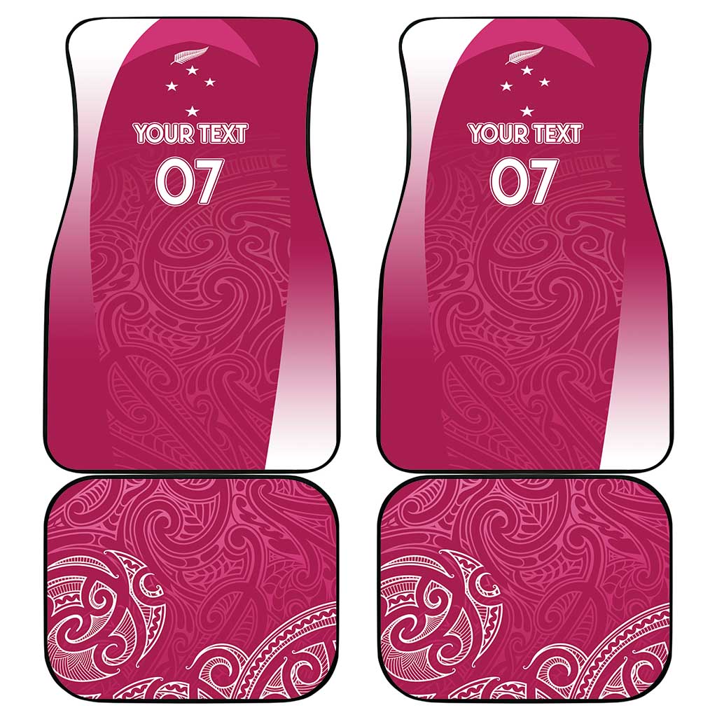 Personalised New Zealand Rugby Car Mats Aotearoa Champions - Pink Version