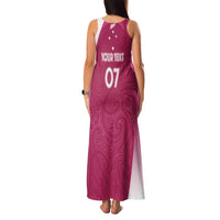 Personalised New Zealand Rugby Family Matching Tank Maxi Dress and Hawaiian Shirt Aotearoa Champions - Pink Version
