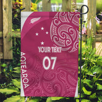 Personalised New Zealand Rugby Garden Flag Aotearoa Champions - Pink Version