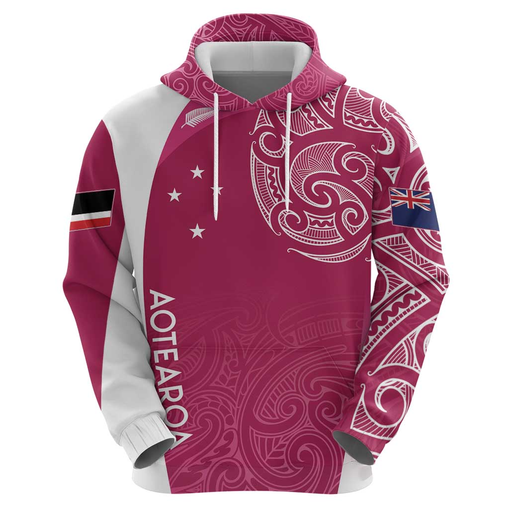 Personalised New Zealand Rugby Hoodie Aotearoa Champions - Pink Version