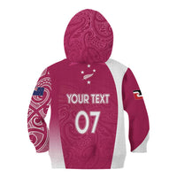 Personalised New Zealand Rugby Kid Hoodie Aotearoa Champions - Pink Version