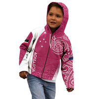 Personalised New Zealand Rugby Kid Hoodie Aotearoa Champions - Pink Version