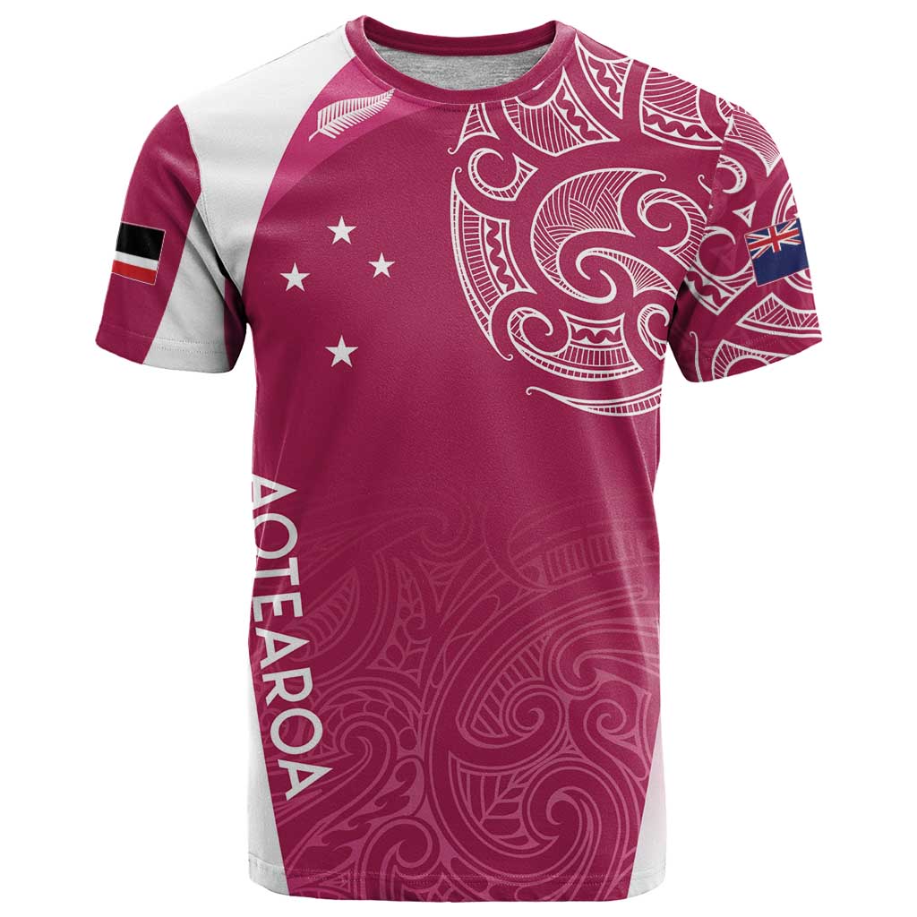 Personalised New Zealand Rugby T Shirt Aotearoa Champions - Pink Version