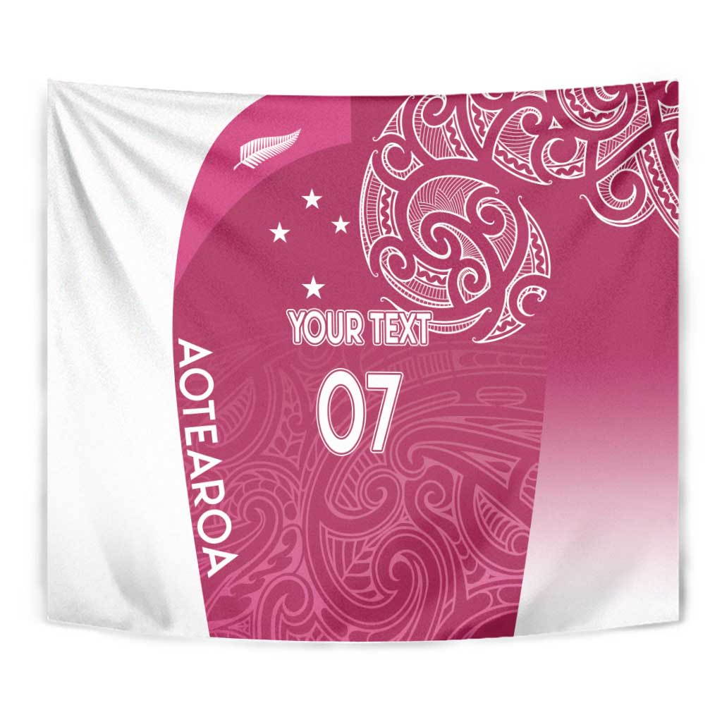 Personalised New Zealand Rugby Tapestry Aotearoa Champions - Pink Version