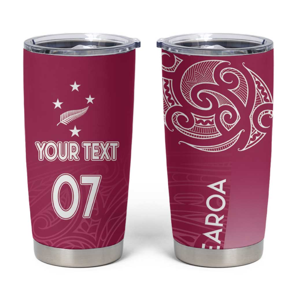 Personalised New Zealand Rugby Tumbler Cup Aotearoa Champions - Pink Version