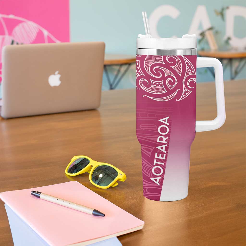 Personalised New Zealand Rugby Tumbler With Handle Aotearoa Champions - Pink Version