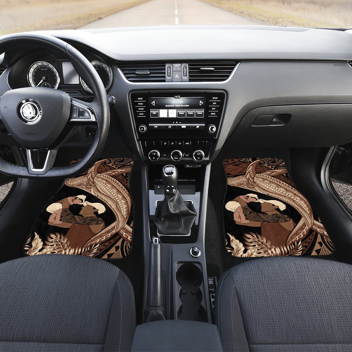 Father's Day Polynesian Pattern Car Mats Tropical Humpback Whale