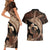 Father's Day Polynesian Pattern Couples Matching Short Sleeve Bodycon Dress and Hawaiian Shirt Tropical Humpback Whale