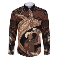 Father's Day Polynesian Pattern Family Matching Mermaid Dress and Hawaiian Shirt Tropical Humpback Whale
