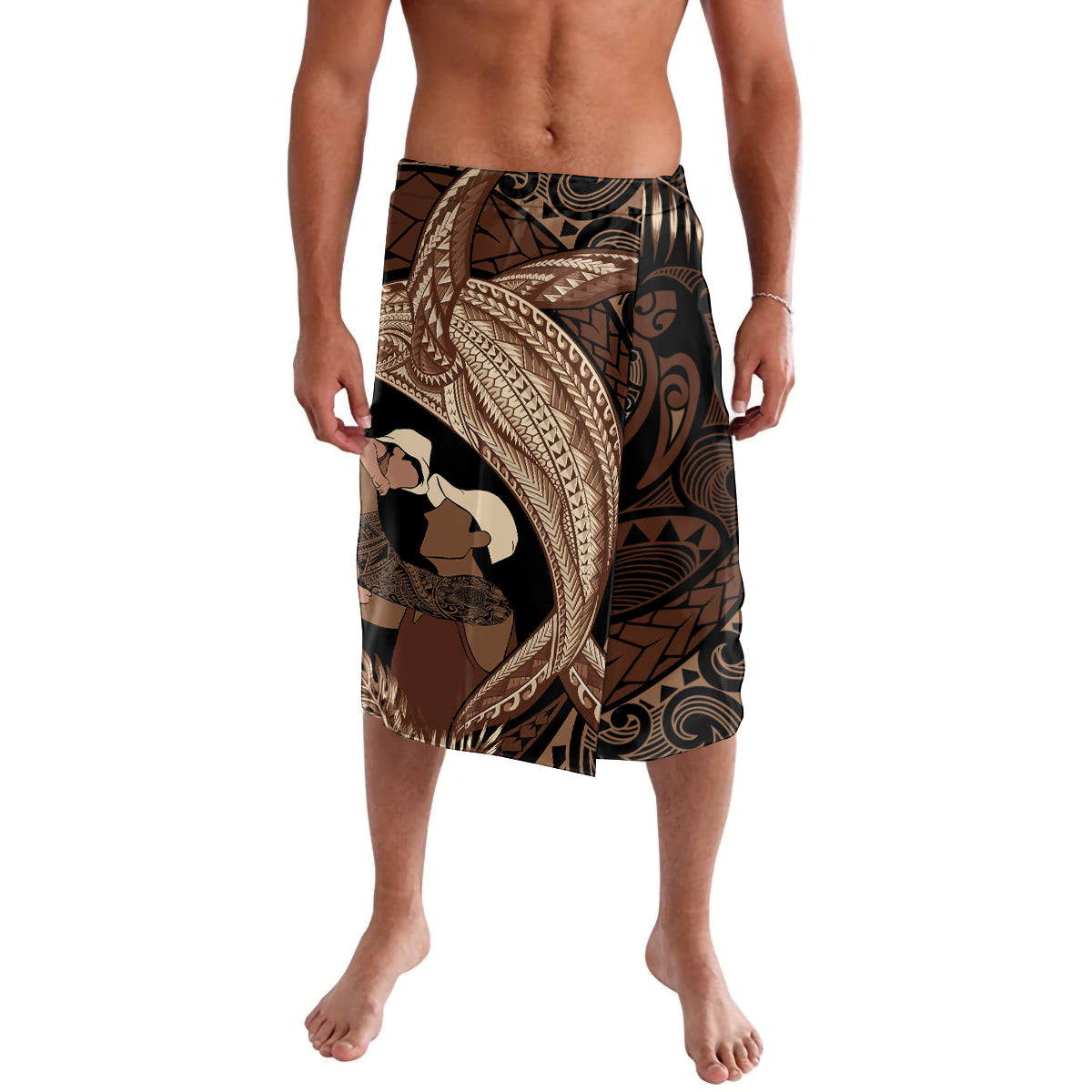 Father's Day Polynesian Pattern Lavalava Tropical Humpback Whale