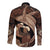 Father's Day Polynesian Pattern Long Sleeve Button Shirt Tropical Humpback Whale
