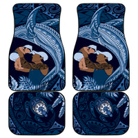 Father's Day Polynesian Pattern Car Mats Tropical Humpback Whale - Navy