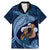 Father's Day Polynesian Pattern Family Matching Mermaid Dress and Hawaiian Shirt Tropical Humpback Whale - Navy