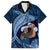 Father's Day Polynesian Pattern Family Matching Tank Maxi Dress and Hawaiian Shirt Tropical Humpback Whale - Navy