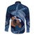 Father's Day Polynesian Pattern Family Matching Tank Maxi Dress and Hawaiian Shirt Tropical Humpback Whale - Navy