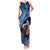 Father's Day Polynesian Pattern Family Matching Tank Maxi Dress and Hawaiian Shirt Tropical Humpback Whale - Navy
