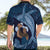 Father's Day Polynesian Pattern Hawaiian Shirt Tropical Humpback Whale - Navy