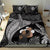 Father's Day Polynesian Pattern Bedding Set Tropical Humpback Whale - Black