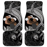 Father's Day Polynesian Pattern Car Mats Tropical Humpback Whale - Black