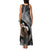 Father's Day Polynesian Pattern Family Matching Tank Maxi Dress and Hawaiian Shirt Tropical Humpback Whale - Black
