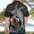 Father's Day Polynesian Pattern Hawaiian Shirt Tropical Humpback Whale - Black