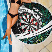 Personalized NZ Darts Beach Blanket Paua Shell Maori Koru Whakairo - Polynesian Pride
