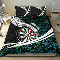 Personalized NZ Darts Bedding Set Paua Shell Maori Koru Whakairo - Polynesian Pride