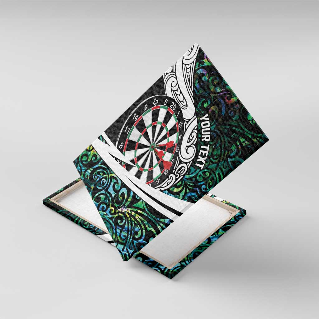 Personalized NZ Darts Canvas Wall Art Paua Shell Maori Koru Whakairo - Polynesian Pride