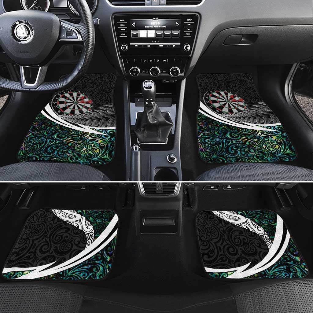 Personalized NZ Darts Car Mats Paua Shell Maori Koru Whakairo - Polynesian Pride
