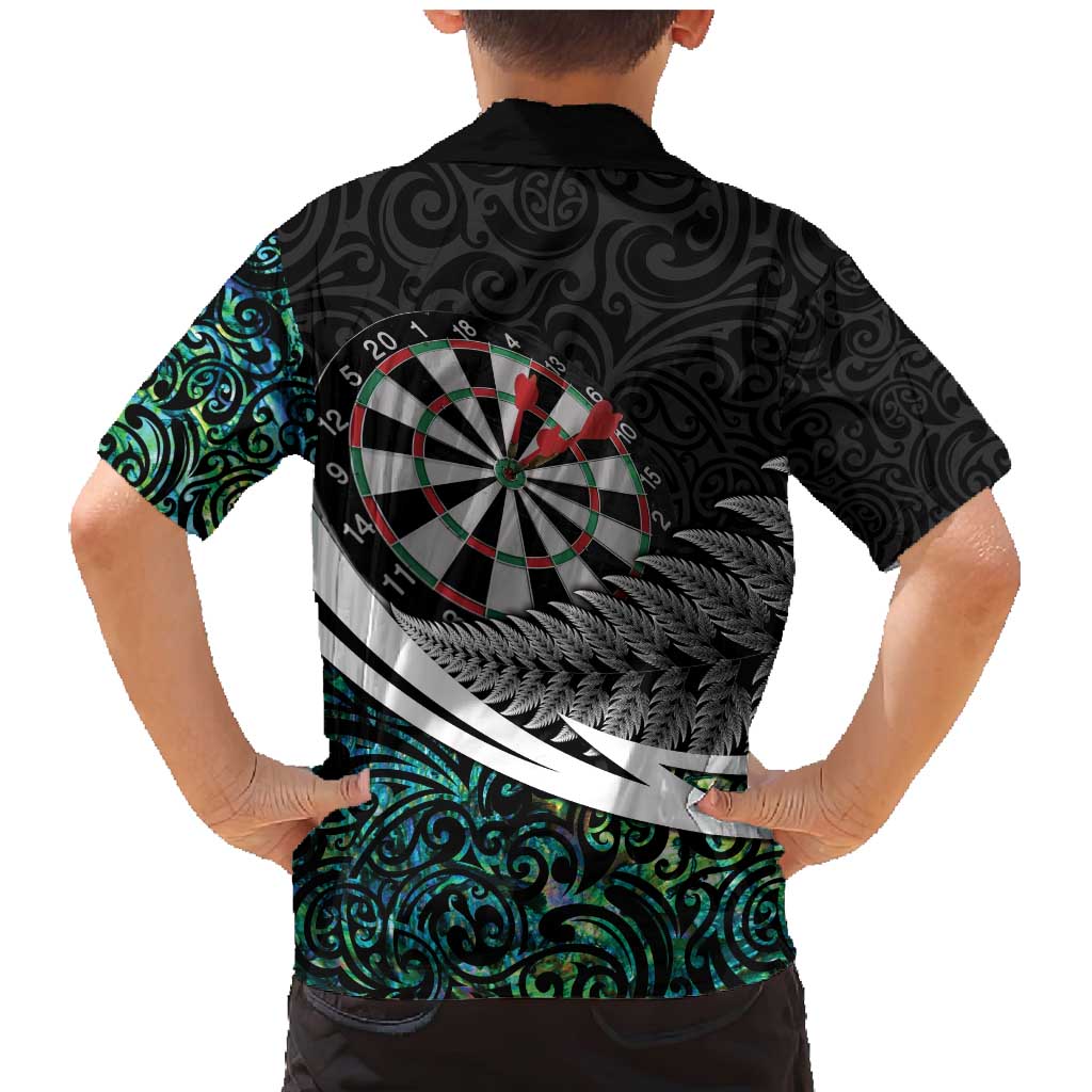 Personalized NZ Darts Family Matching Mermaid Dress and Hawaiian Shirt Paua Shell Maori Koru Whakairo - Polynesian Pride