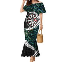 Personalized NZ Darts Family Matching Mermaid Dress and Hawaiian Shirt Paua Shell Maori Koru Whakairo - Polynesian Pride