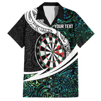 Personalized NZ Darts Family Matching Off The Shoulder Long Sleeve Dress and Hawaiian Shirt Paua Shell Maori Koru Whakairo - Polynesian Pride